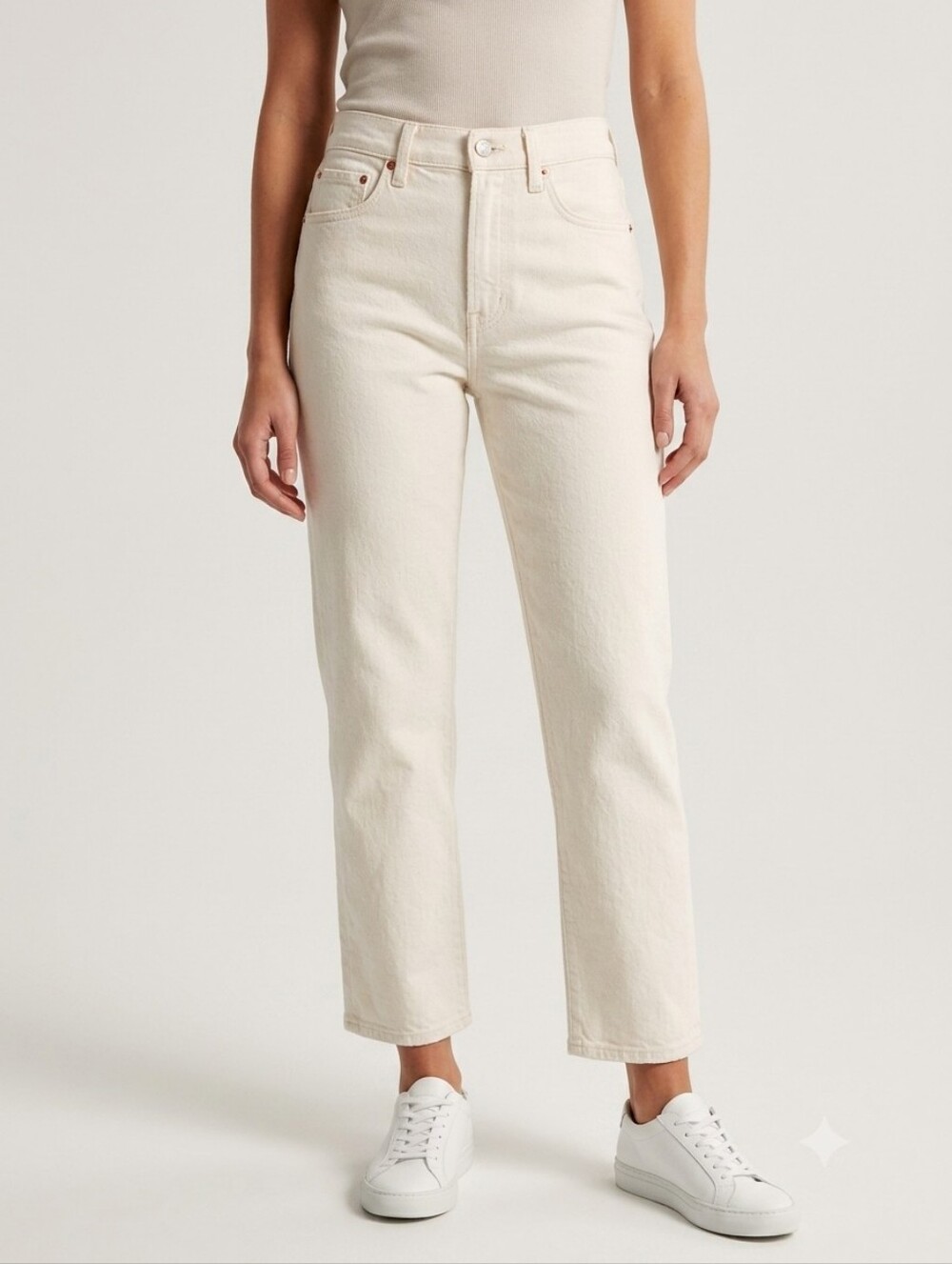 Madewell 90s Straight Cropped Jeans 25 Ecru White NWOT
